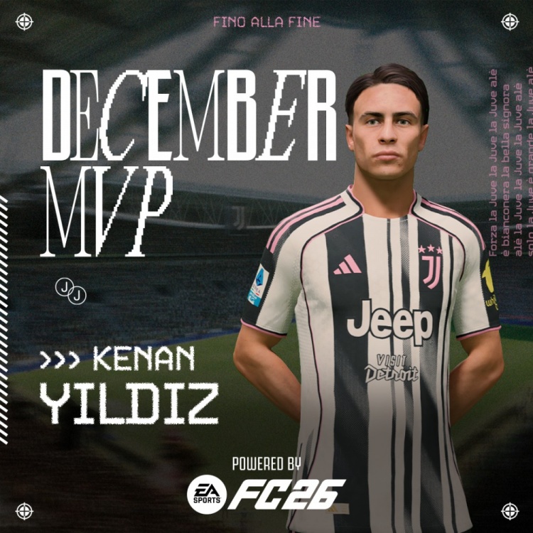 6场2球2助攻！官方：20岁伊尔迪兹当选尤文图斯12月最佳球员